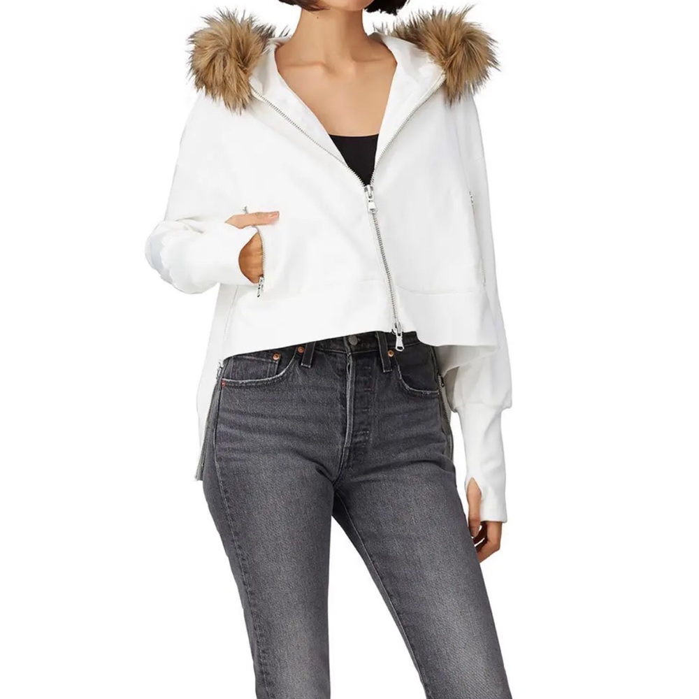 KF/KaufmanFranco Collective cropped faux fur collar jacket